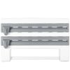 ACCESSAKitchen Roll Dispenser Paper Roll Holder Plastic Wrap Film Foil Paper Organizer w/ Cutter Wall Mounted for Kitchen Bathroom